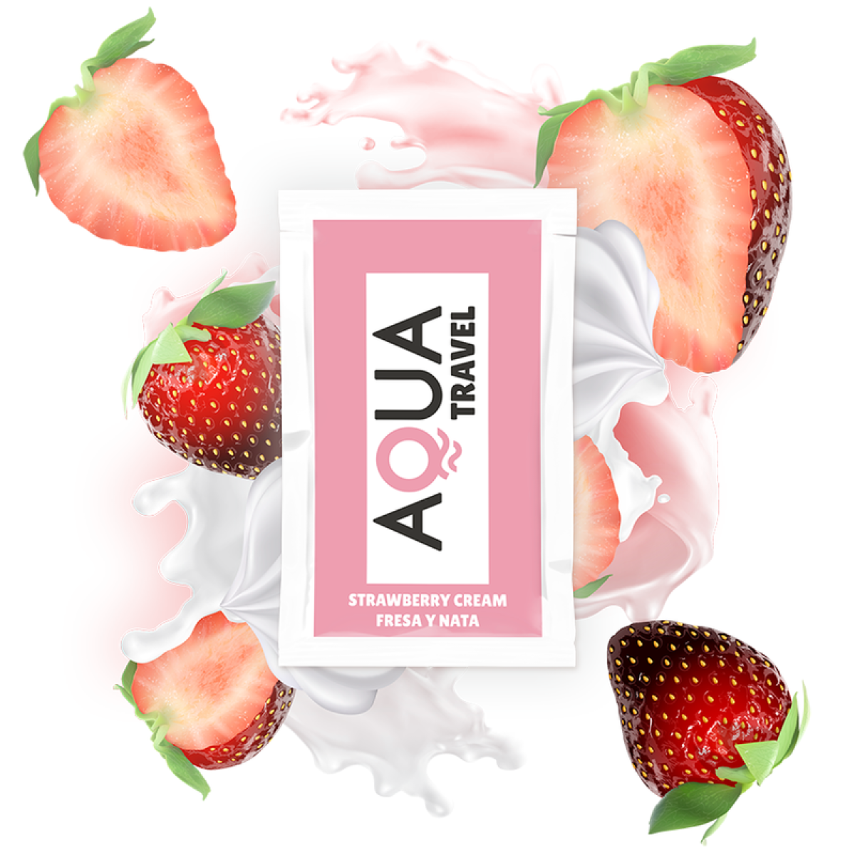 image Lubrifiant à Base D'eau Saveur Crème de Fraise 6 Ml