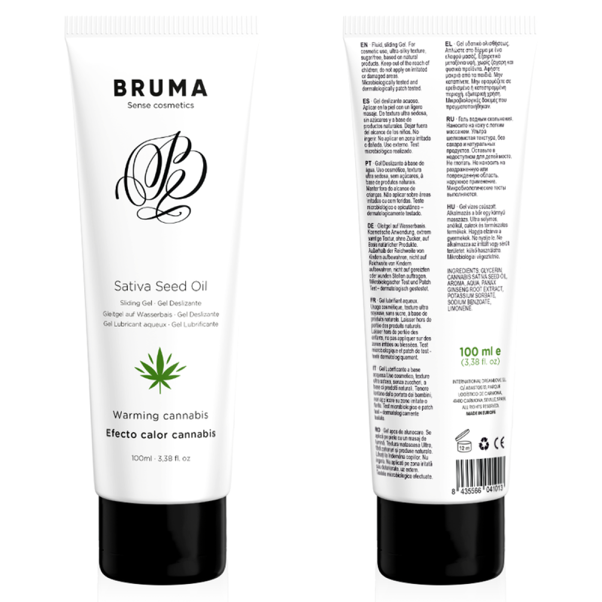 image Huile de Graines de Sativa Gel Glissant Réchauffant Saveur de Cannabis 100 Ml
