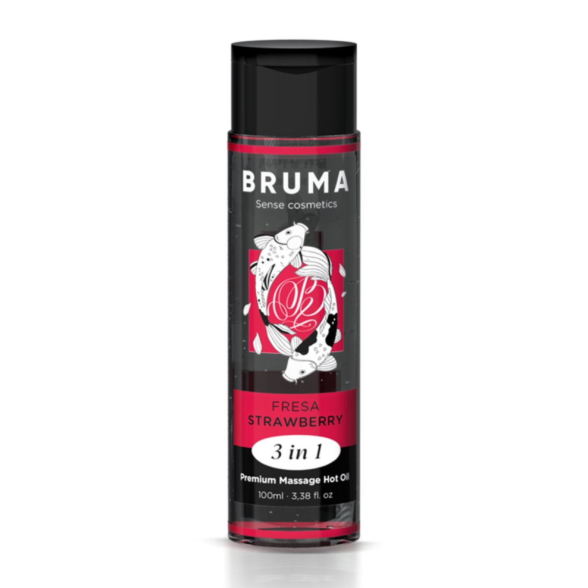 image Huile de Massage Premium Effet Chaleur Saveur Fraise 3 en 1 - 100 Ml