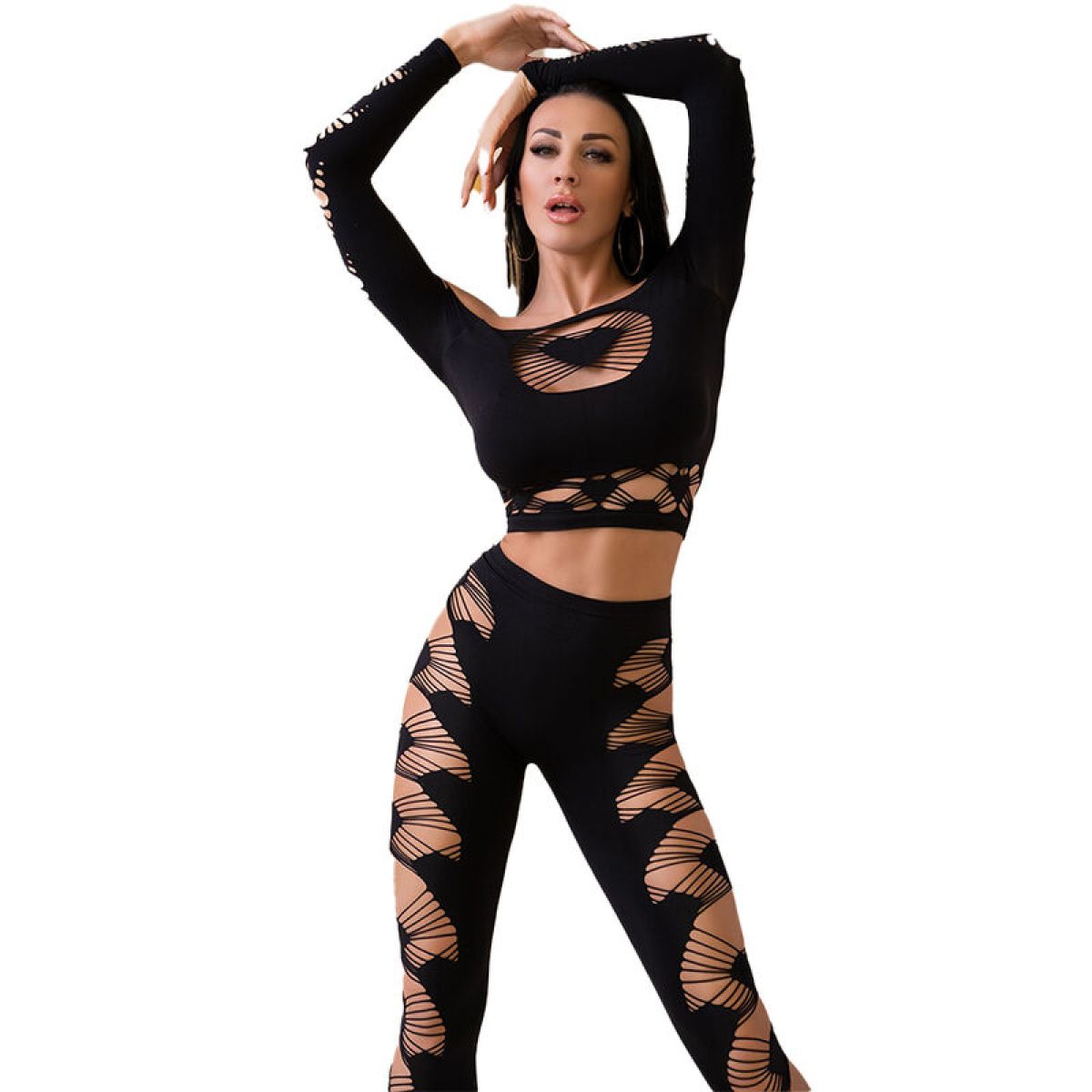 image Chilirose - Cr 4436 Top & Leggins Noir S/l