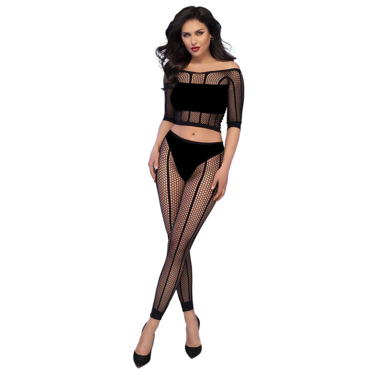 image Chilirose - Cr 4647 Top & Leggins Noir S/m