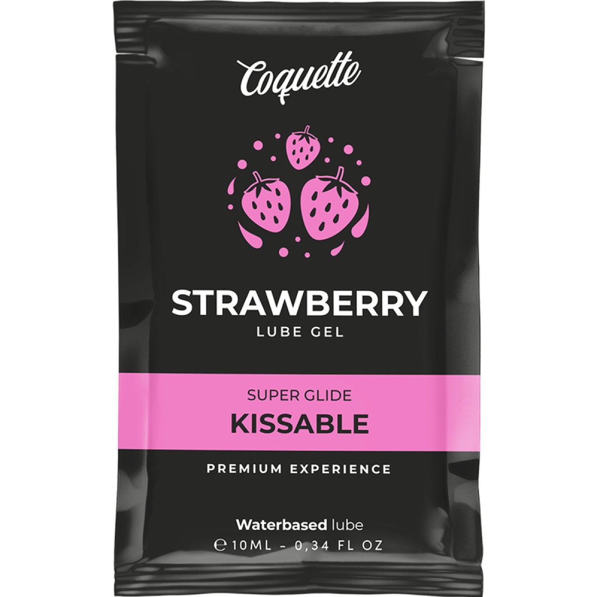 image Lubrifiant Kissable Base Deau de Fraise Poche 10 Ml