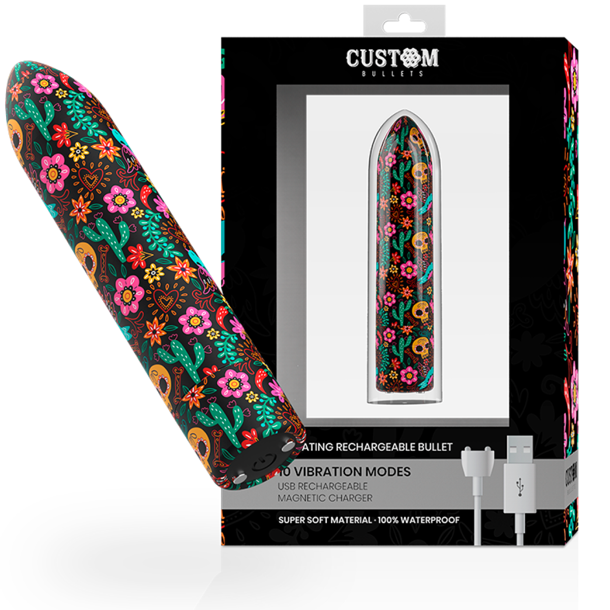image Bullets Personnalisés Rechargeable Floral 10 Intensities