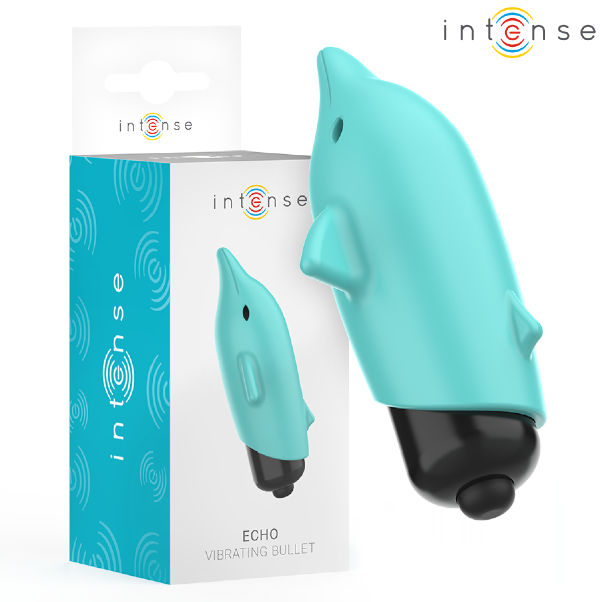 image Intense - Echo Balle Vibrante Bleu Dauphin 8 X 4,7 Cm