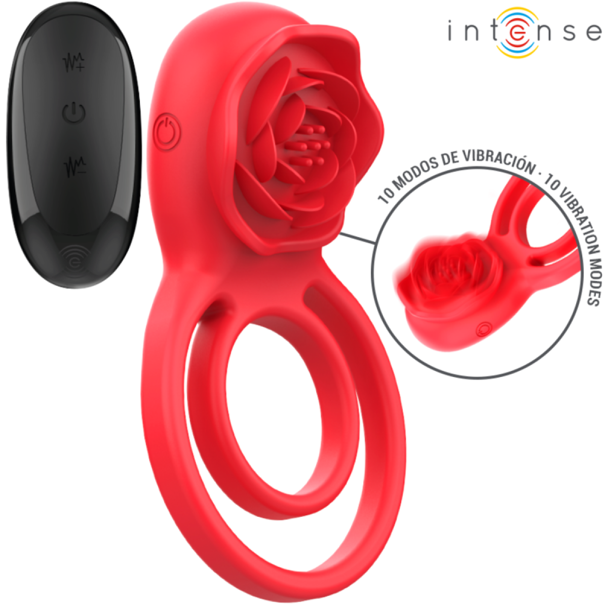 image Intense - Gail Stimulateur Rose 10 Vibrations Rouge Telecommande