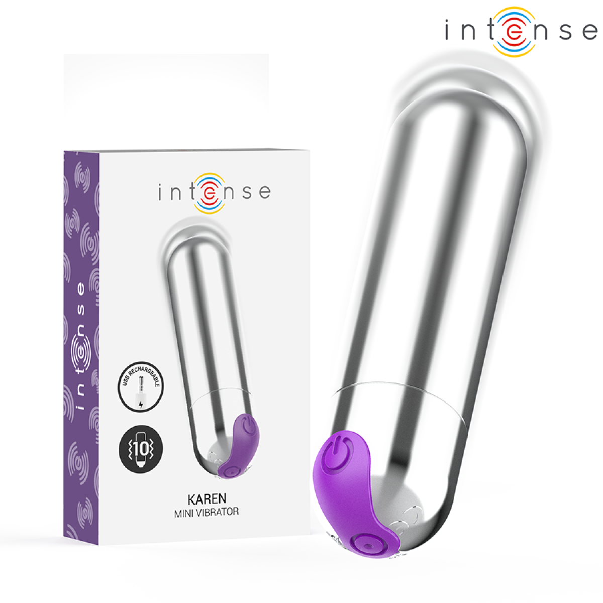 image Intense - Karen Mini Vibrante Rechargeable Argent