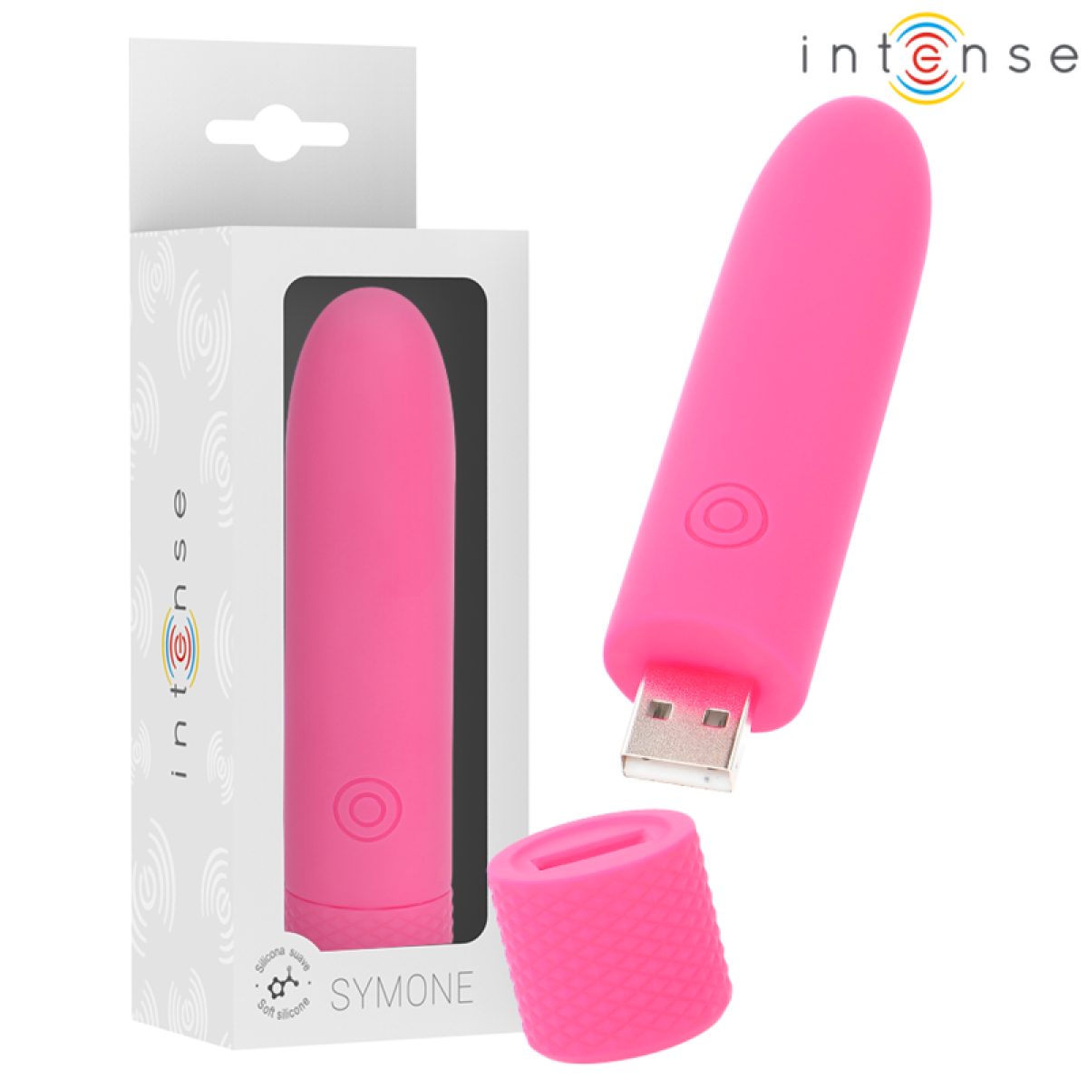 image Intense - Symone Bullet Vibrant Rechargeable Usb 8 Vibrations Rose 10 X 2,2 Cm