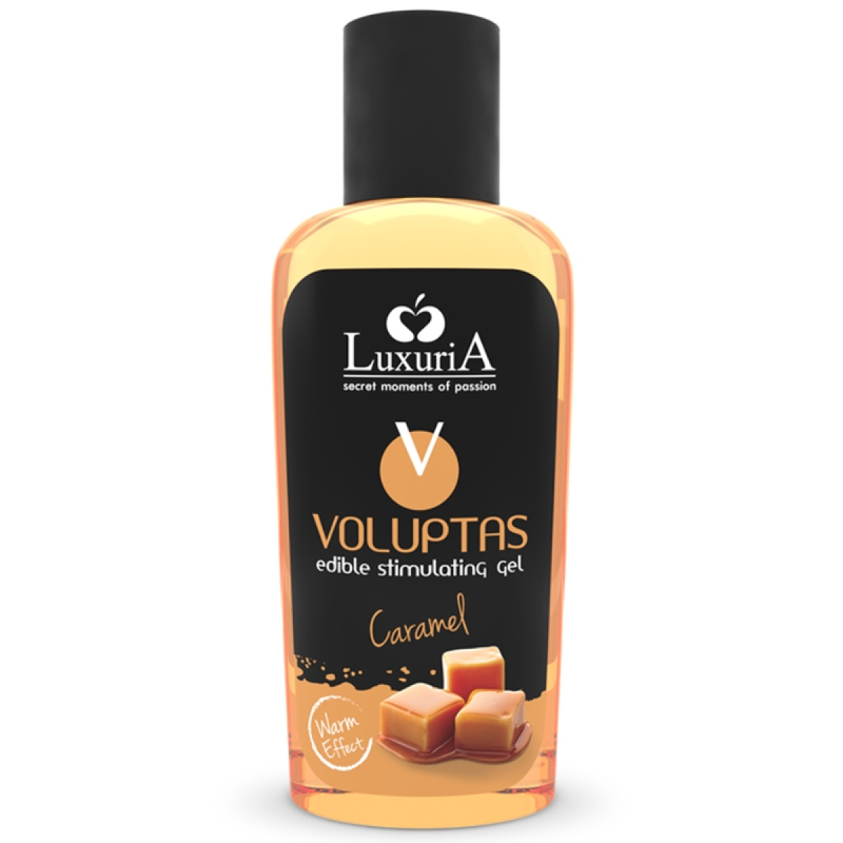 image Voluptas Gel de Massage Comestible Effet Chauffant - Caramel 100 Ml