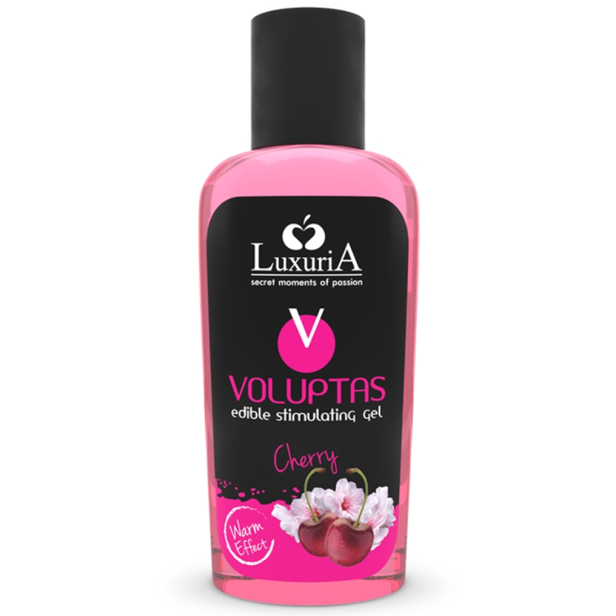 image Voluptas Gel de Massage Comestible Effet Chauffant - Cerise 100 Ml