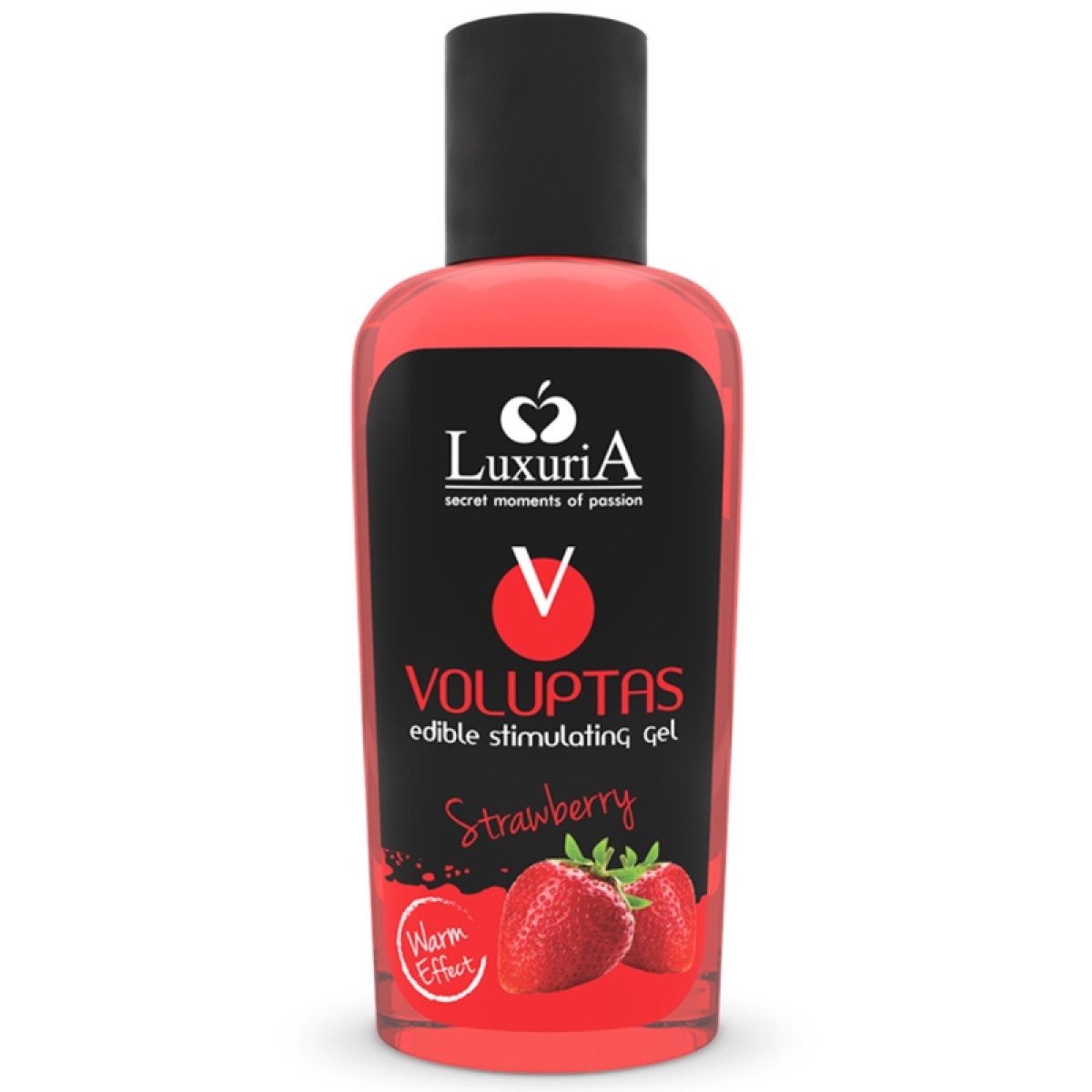 image Voluptas Gel de Massage Comestible Effet Chauffant - Fraise 100 Ml