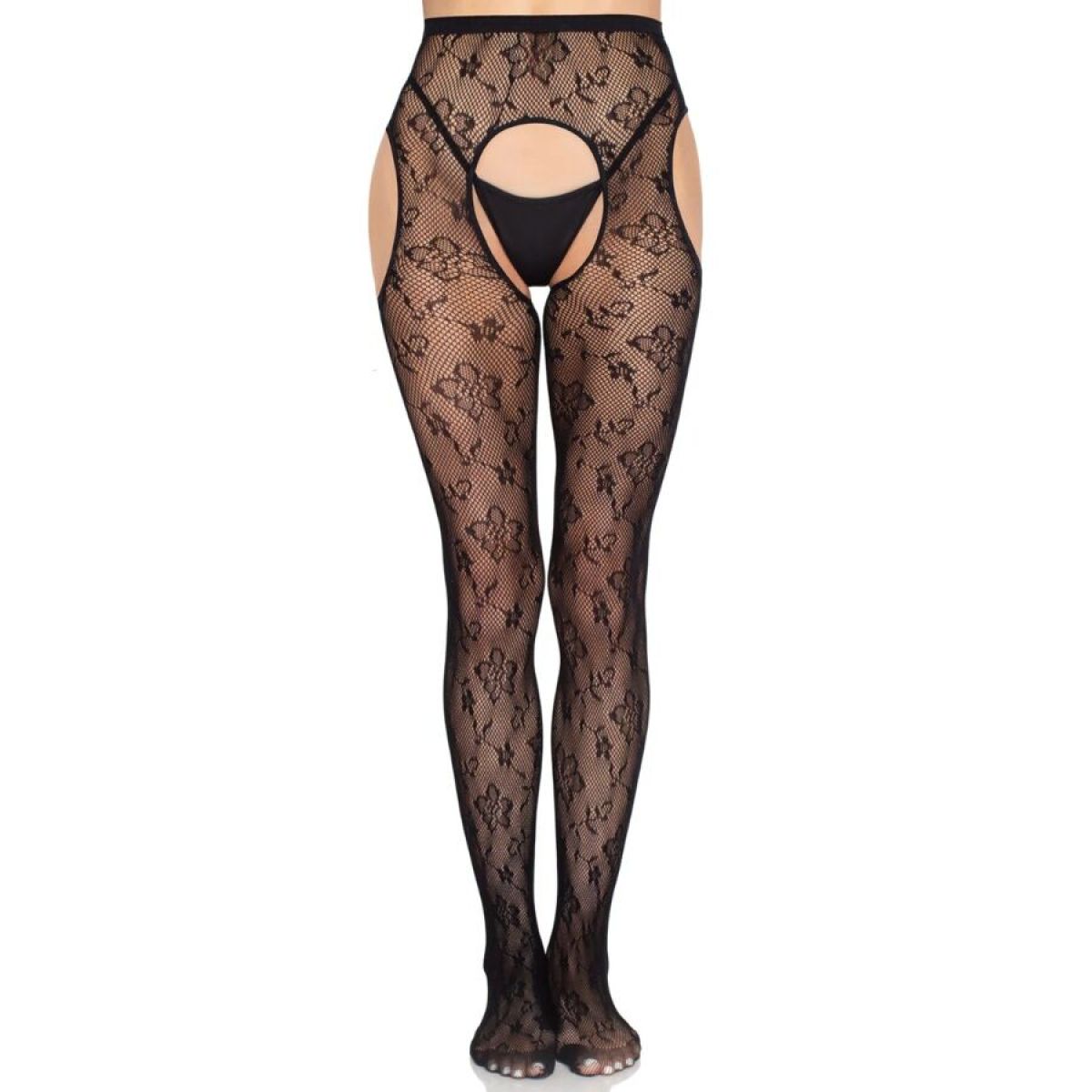 image Leg Avenue - 1967 Collants Résille Bloom Noirs - Taille Unique
