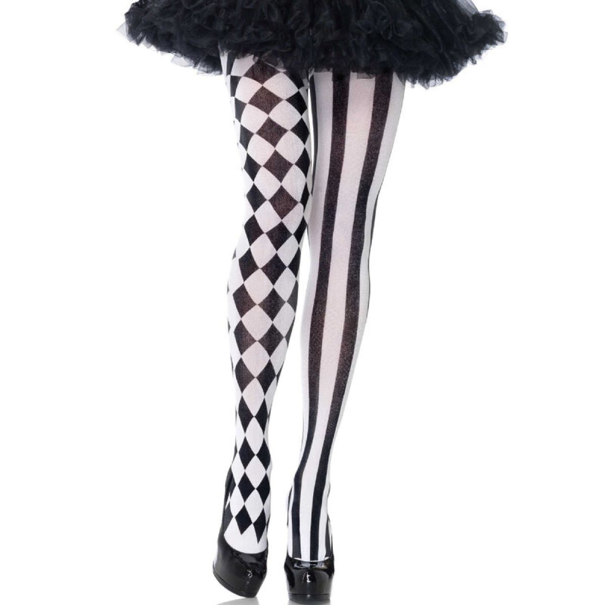 image Leg Avenue - Collants Arlequin Noir/blanc