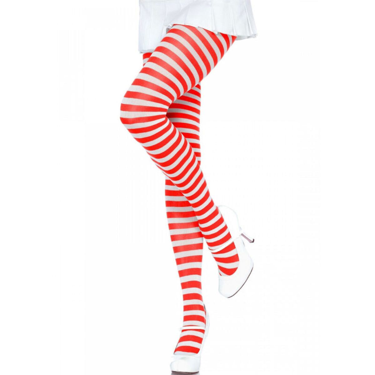 image Leg Avenue - Collants Rayures Blanc/rouge