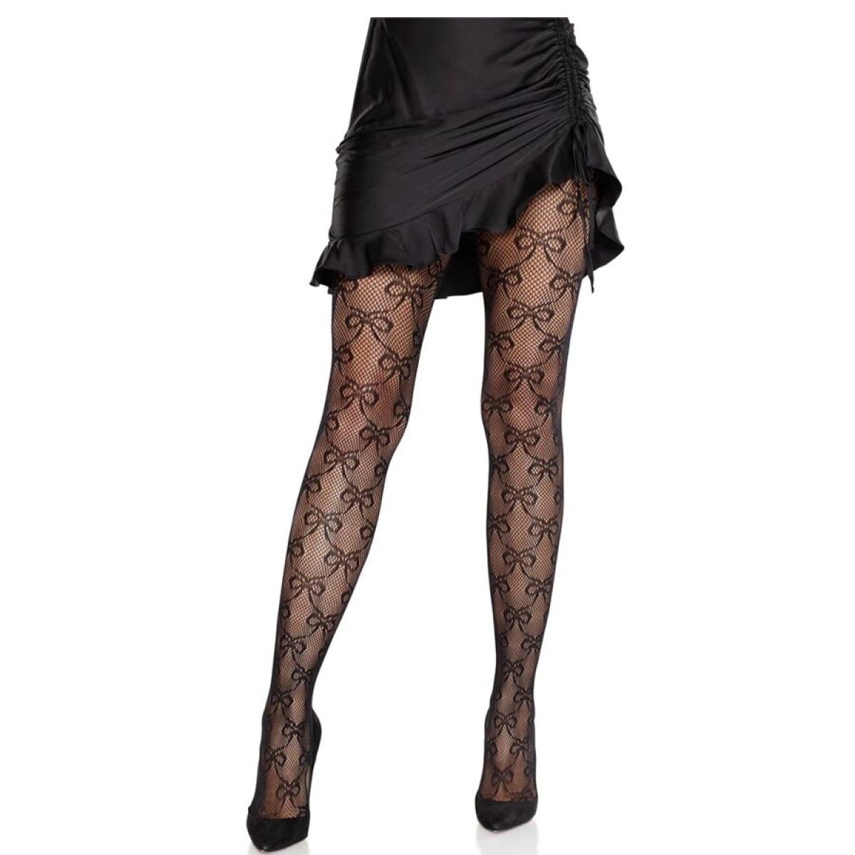 image Leg Avenue - Collants Résille avec Nœud Noir