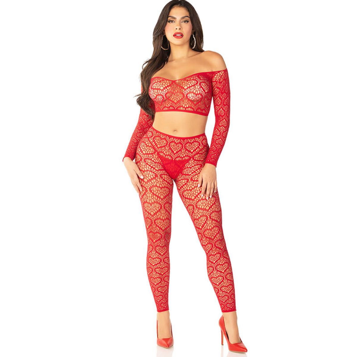 image Leg Avenue - Crop Top + Bas Rouge Taille Unique