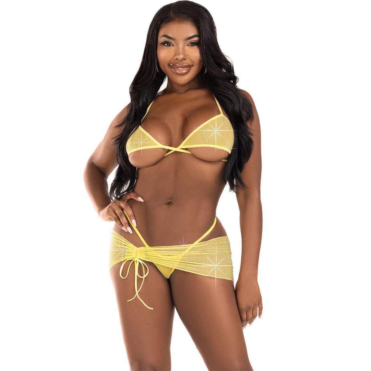 image Leg Avenue - Ensemble Trois Pièces Diamants Jaune M/l
