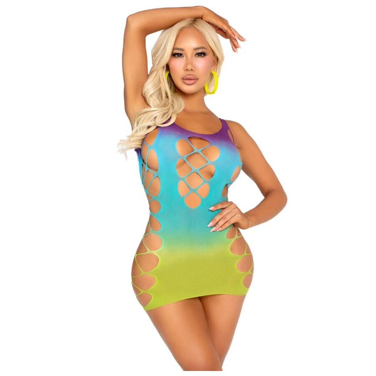 image Leg Avenue - Mini Robe sans Couture avec Ouvertures Océan