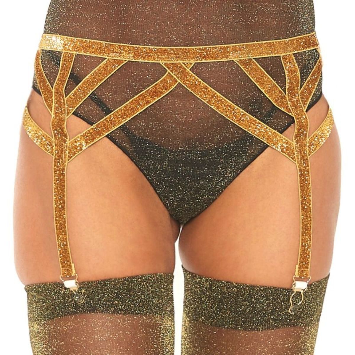 image Leg Avenue - Porte-jarretelles Élastique Lurex Taille Unique
