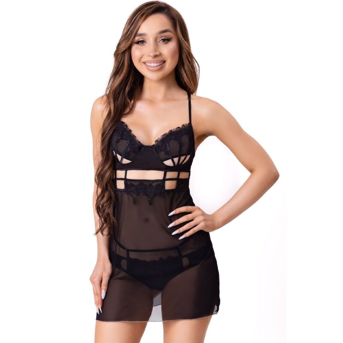 image Livco Corsetti Fashion - Maia 20247 Babydoll + String Noir S/m