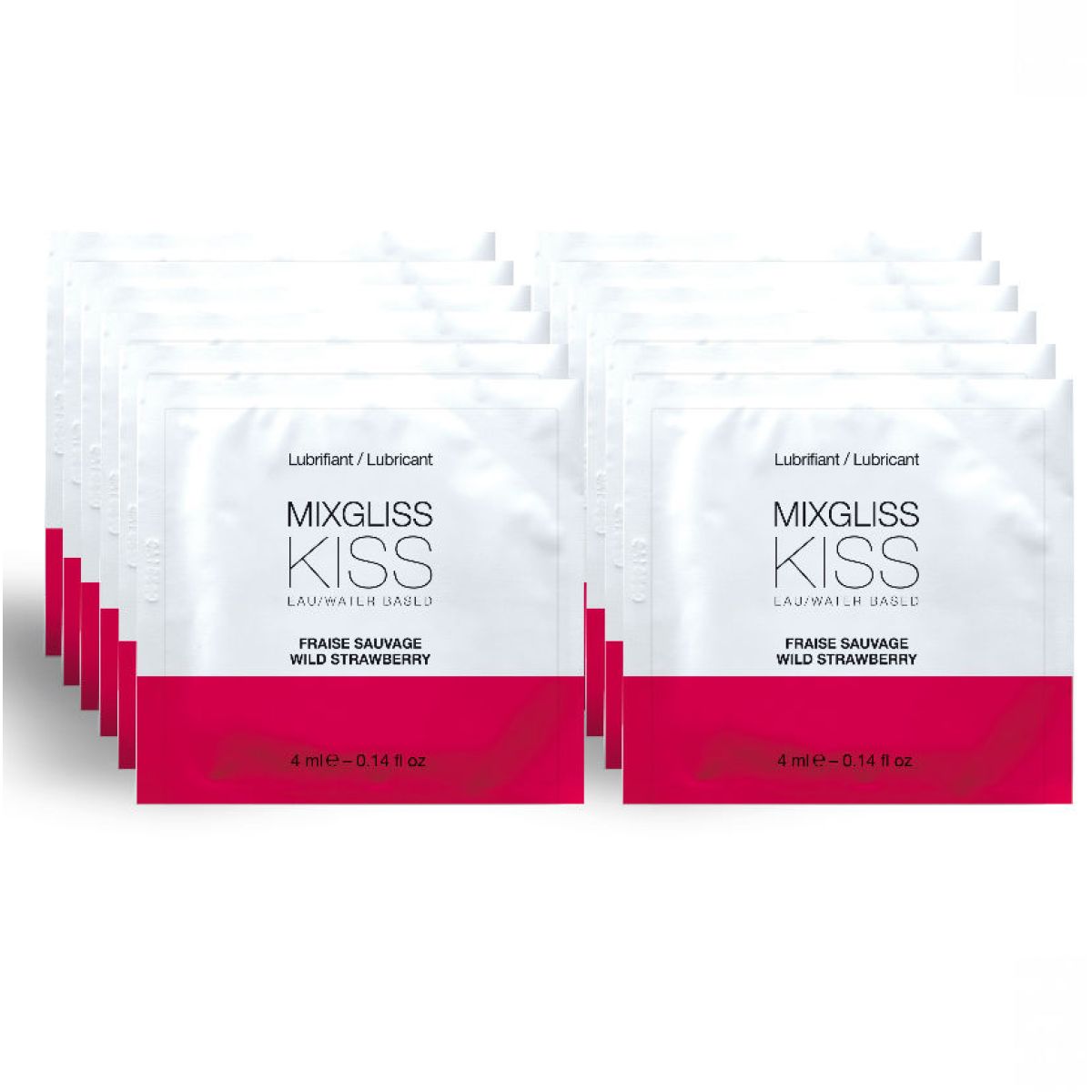 image Lubrifiant Base D'eau Saveur Fraise 12 Unidose 4 Ml
