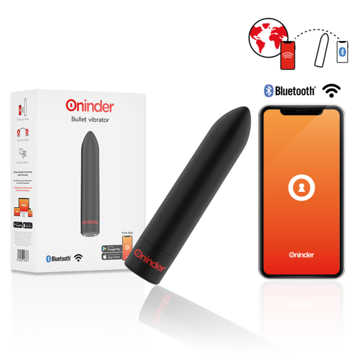 image Berlin Vibrateur Bullet Noir 9 Modes 8,5 X 2 Cm - Application Gratuite