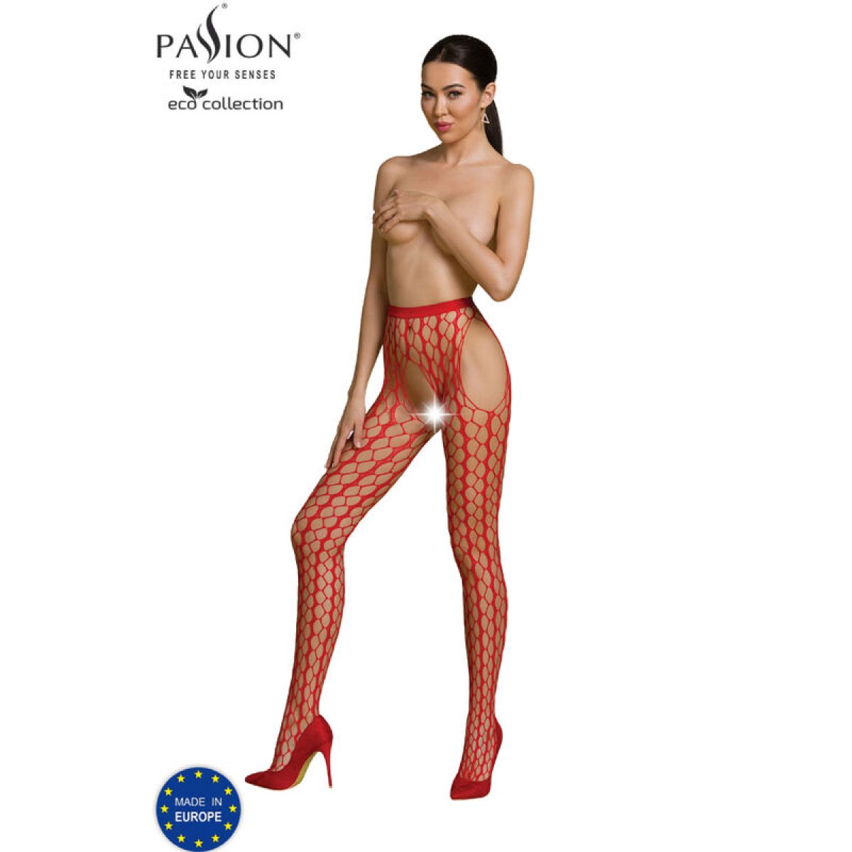 image Passion - Bodystocking Eco Collection Eco S007 Rouge