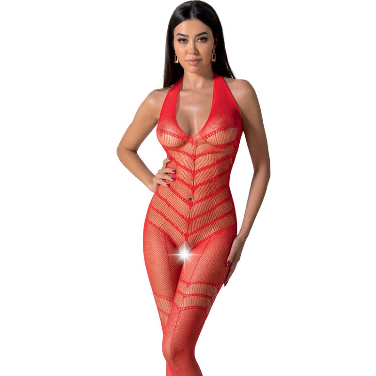 image Passion - Bs100 Bodystocking Rouge Taille Unique