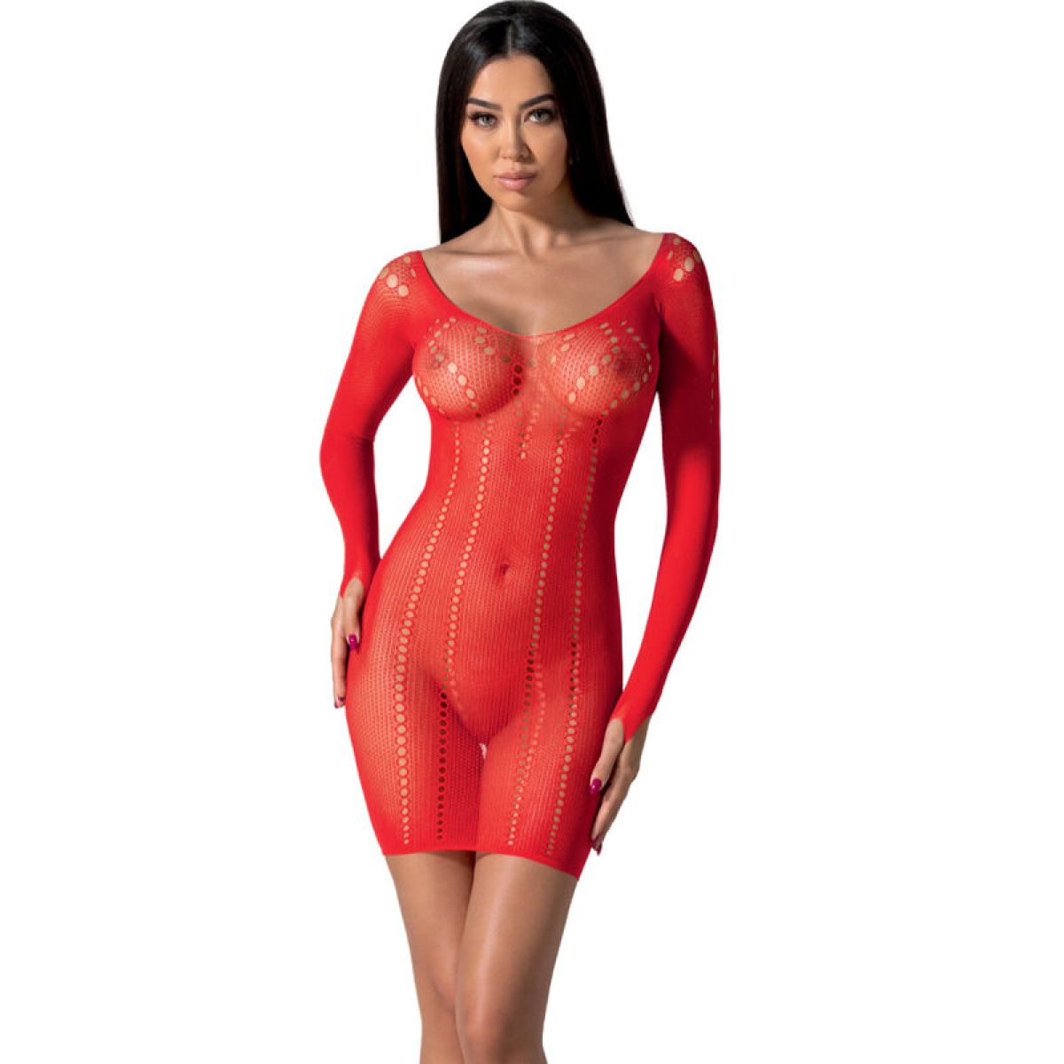 image Passion - Bs101 Bodystocking Rouge Taille Unique