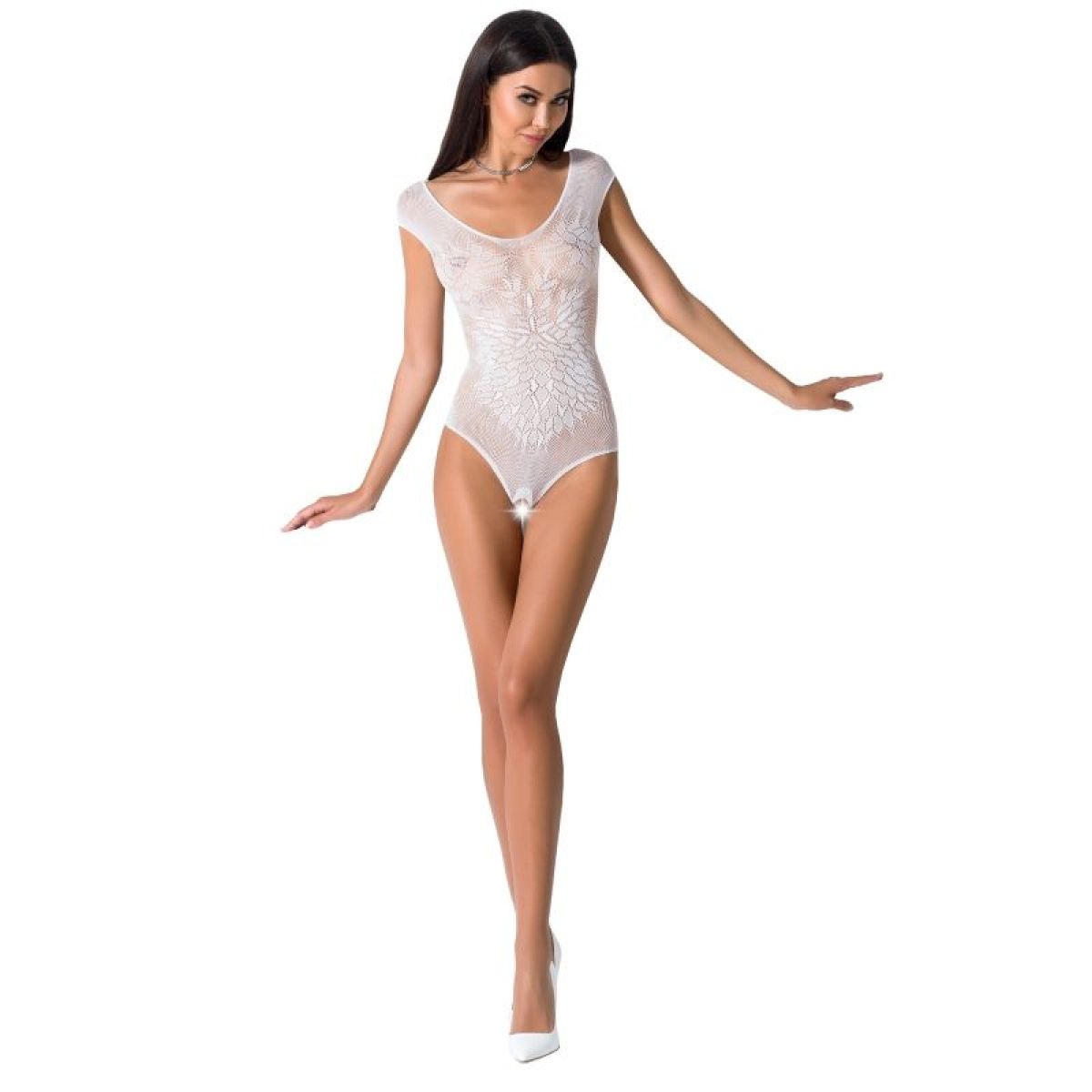 image Passion - Femme Bs064 Bodystocking Blanc Taille Unique