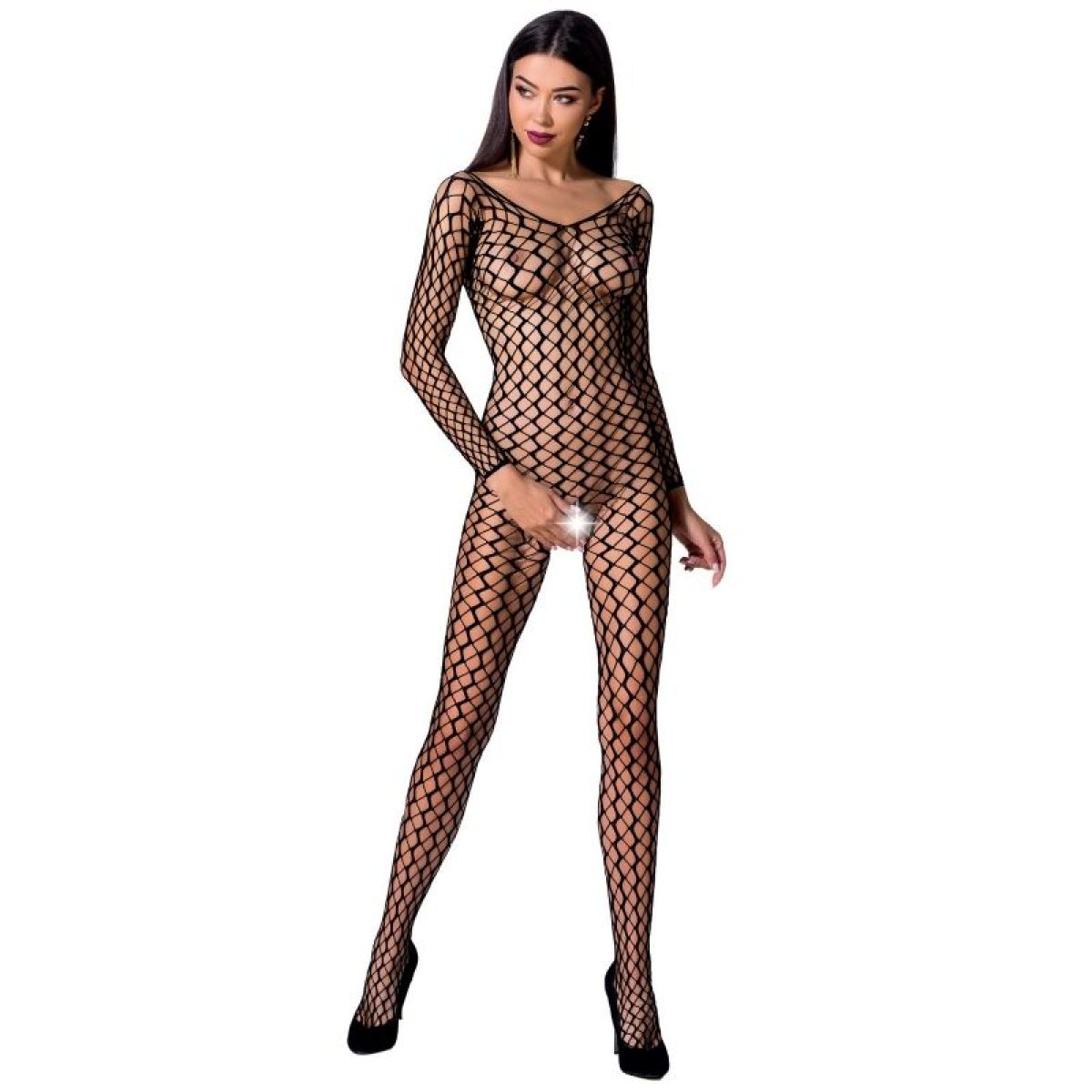 image Passion - Femme Bs068 Bodystocking Noir Taille Unique
