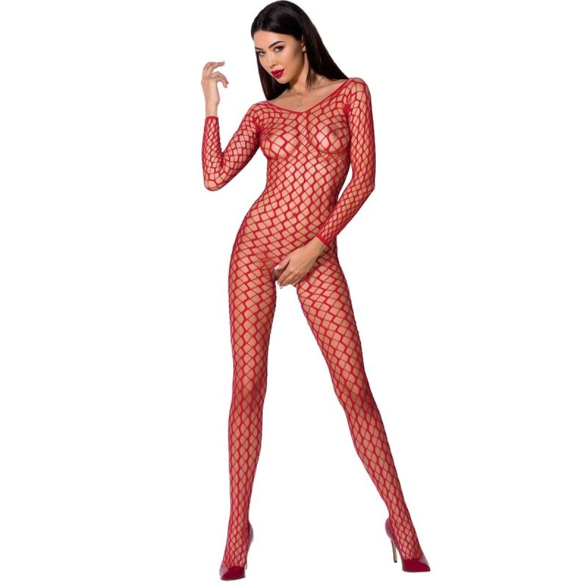image Passion - Femme Bs068 Bodystocking Rouge Taille Unique