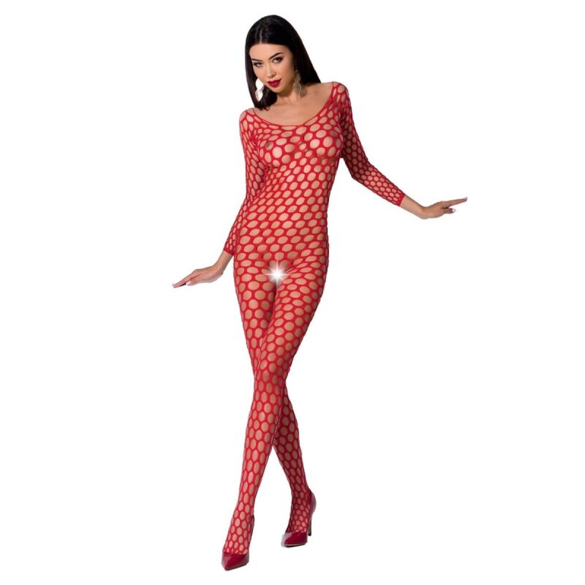 image Passion - Femme Bs077 Bodystocking Taille Unique Rouge