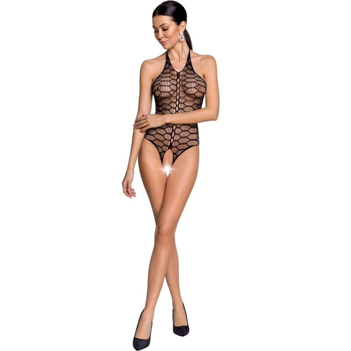 image Passion - Femme Bs087 Bodystocking Noir Taille Unique