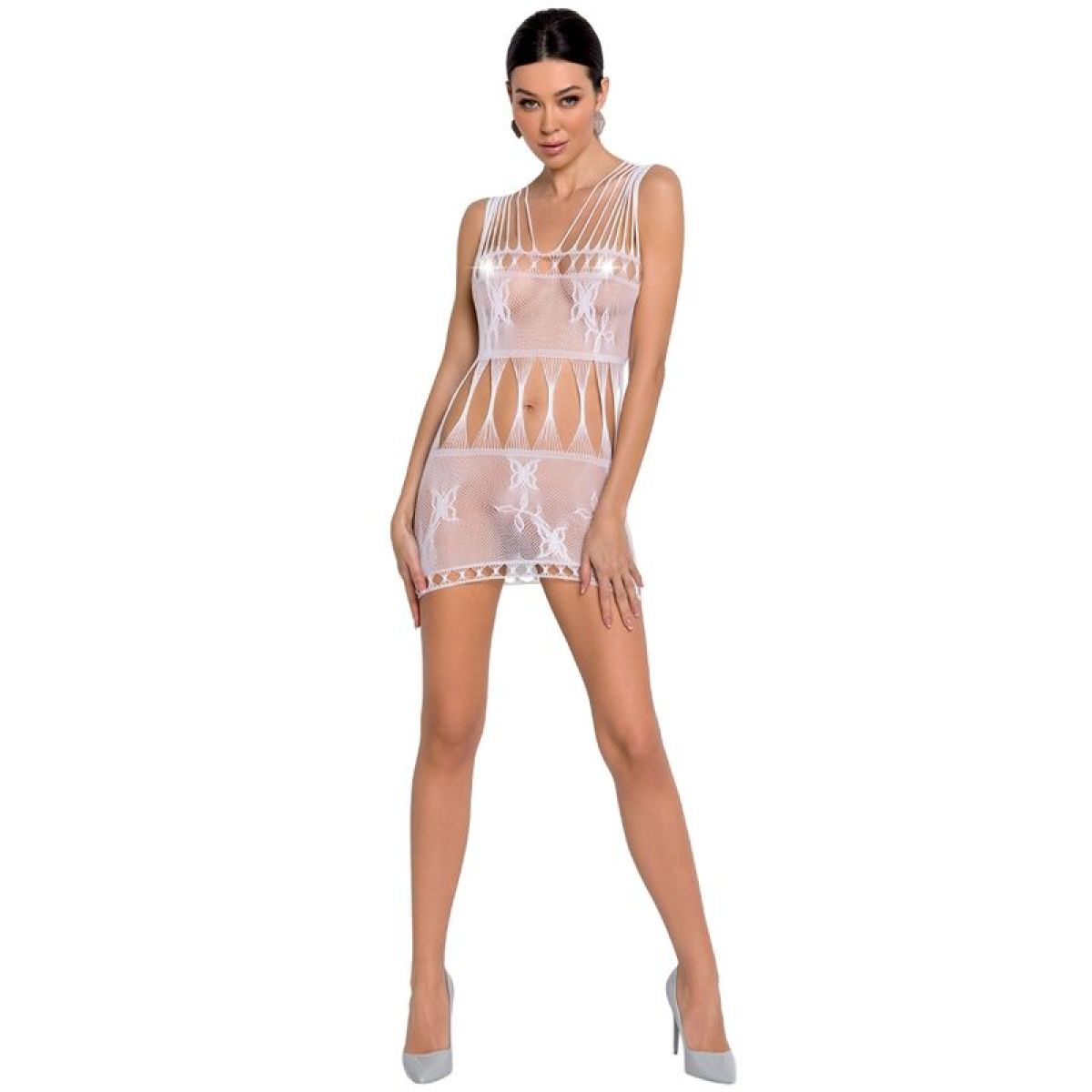 image Passion - Femme Bs090 Bodystocking Blanc Taille Unique