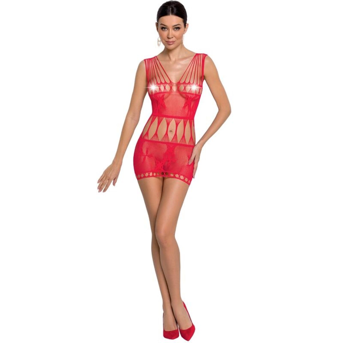 image Passion - Femme Bs090 Bodystocking Rouge Taille Unique