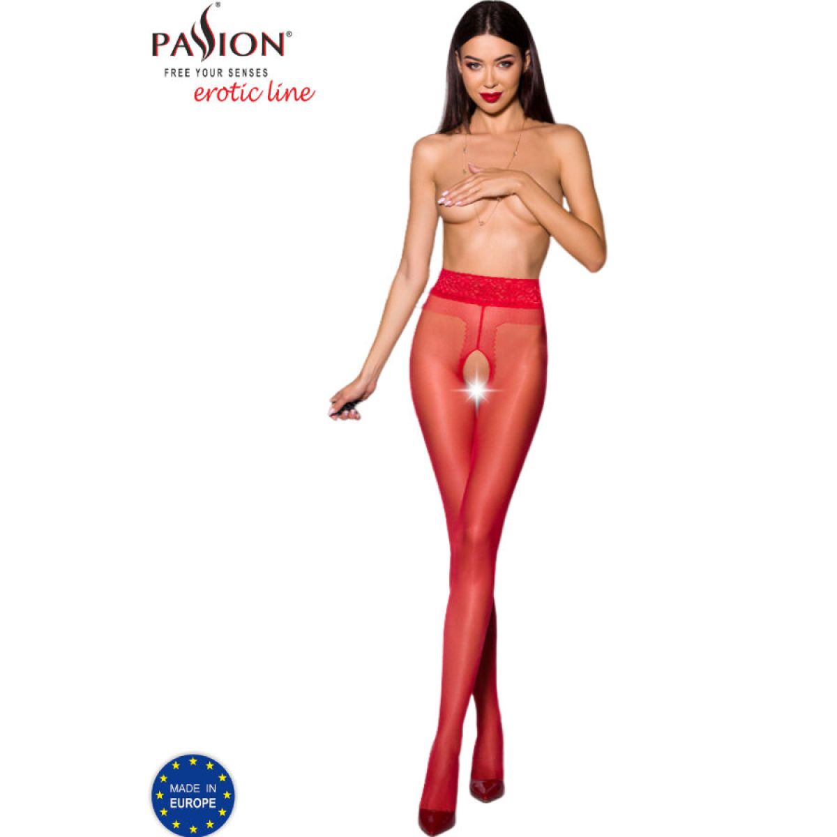 image Passion - Tiopen 001 Collant Rouge 1/2 20 Den