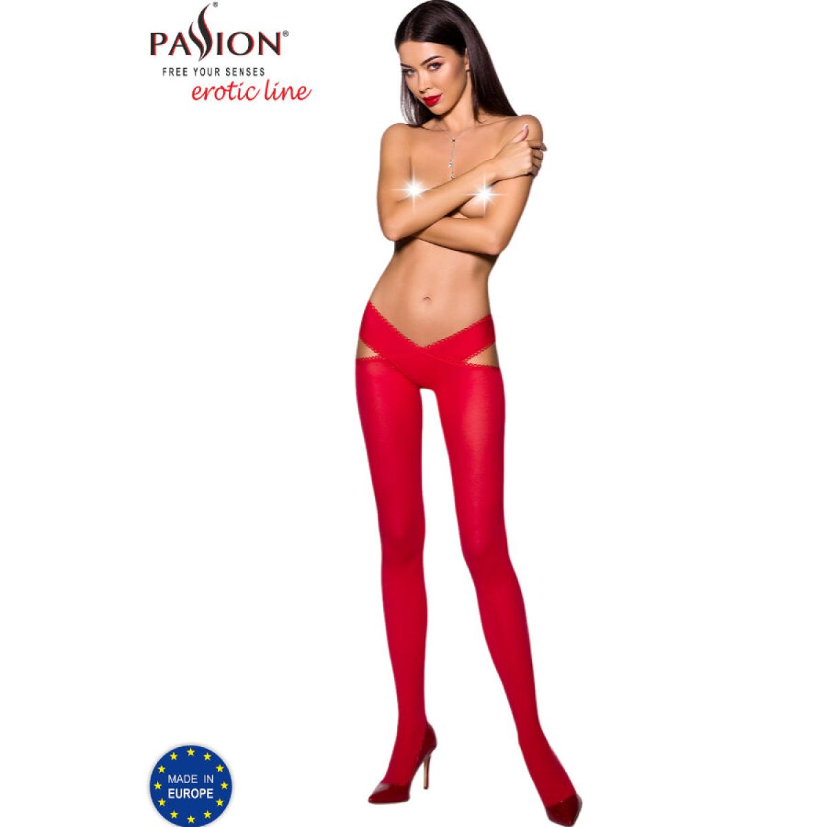 image Passion - Tiopen 005 Collant Rouge 1/2 60 Den