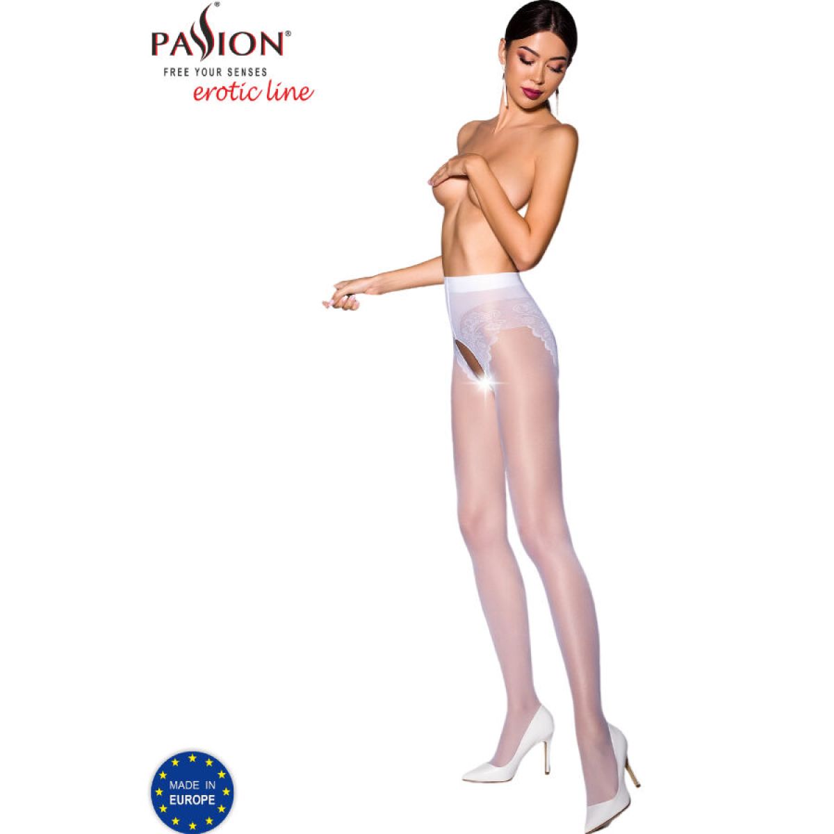 image Passion - Tiopen 006 Collant Blanc 1/2 30 Den