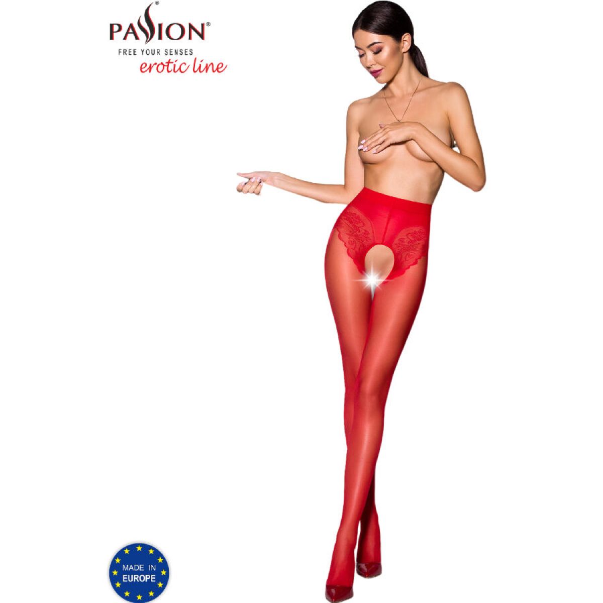 image Passion - Tiopen 006 Collant Rouge 3/4 30 Den