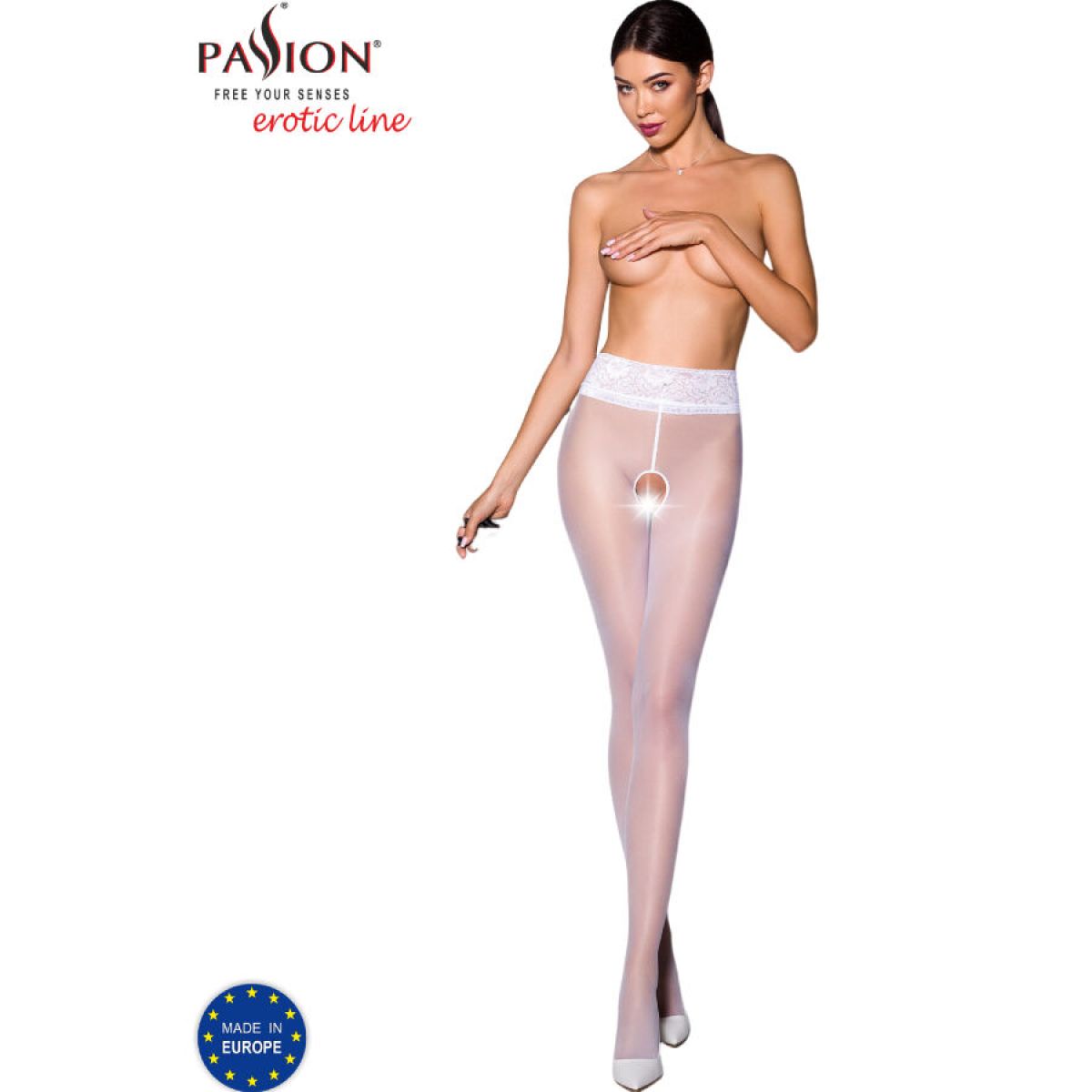image Passion - Tiopen 008 Collant Blanc 1/2 30 Den