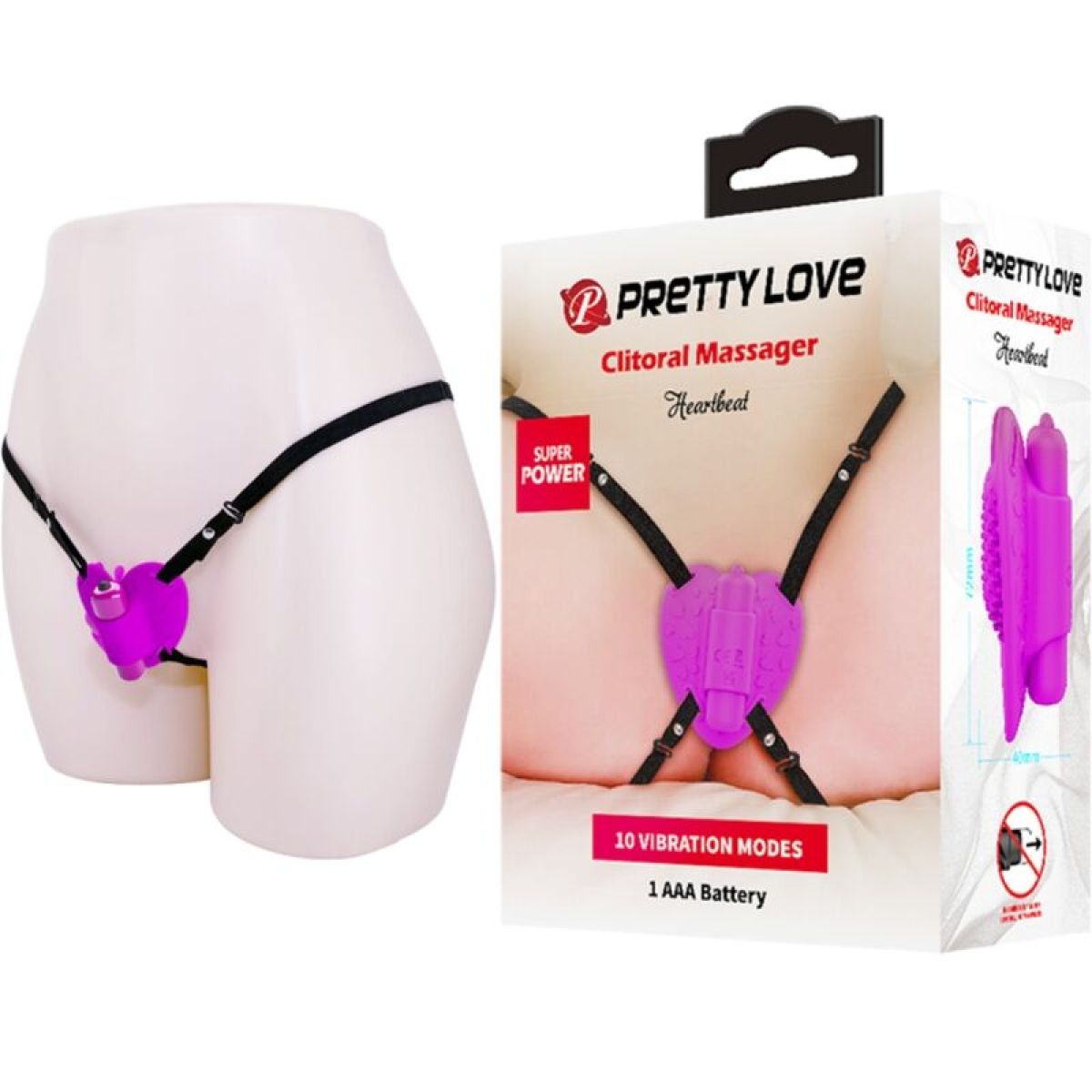 image Pretty Love - Masseur de Clitoris Heartbeat 10 Modes de Vibration Violet
