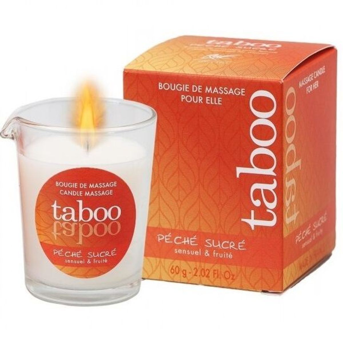 image Bougie de Massage Taboo pour Son Arôme Peche Sucre Nectarine