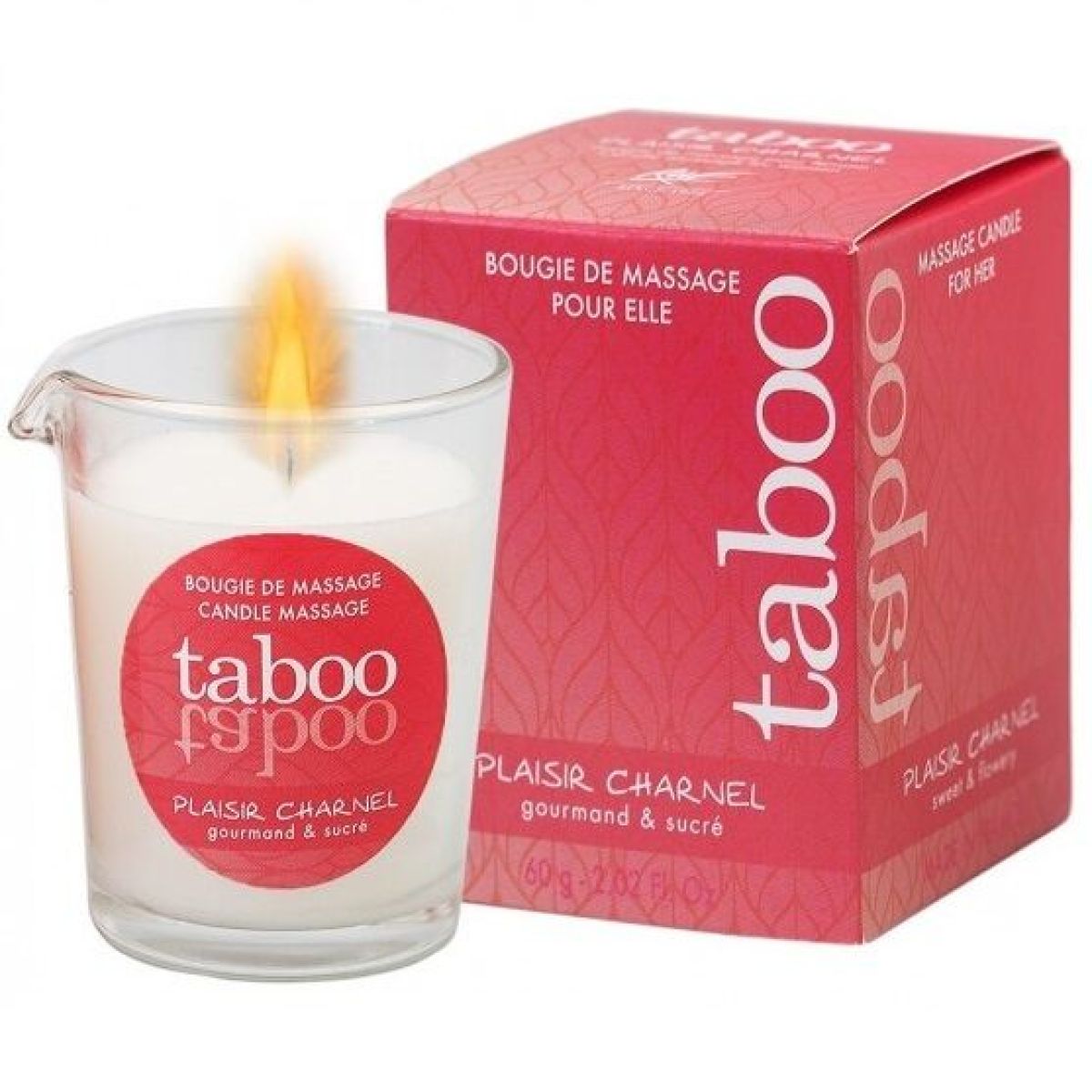 image Bougie de Massage Tabou pour Son Plaisir Charnel Arôme Fleur de Cacao