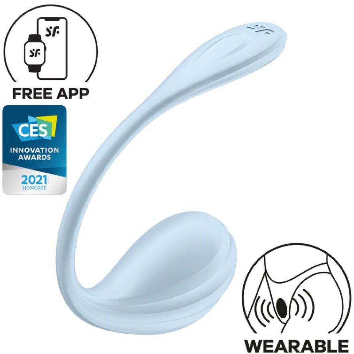 image Satisfyer - Application Gratuite Stimulateur de Point G Pétale Lisse Bleu Ciel