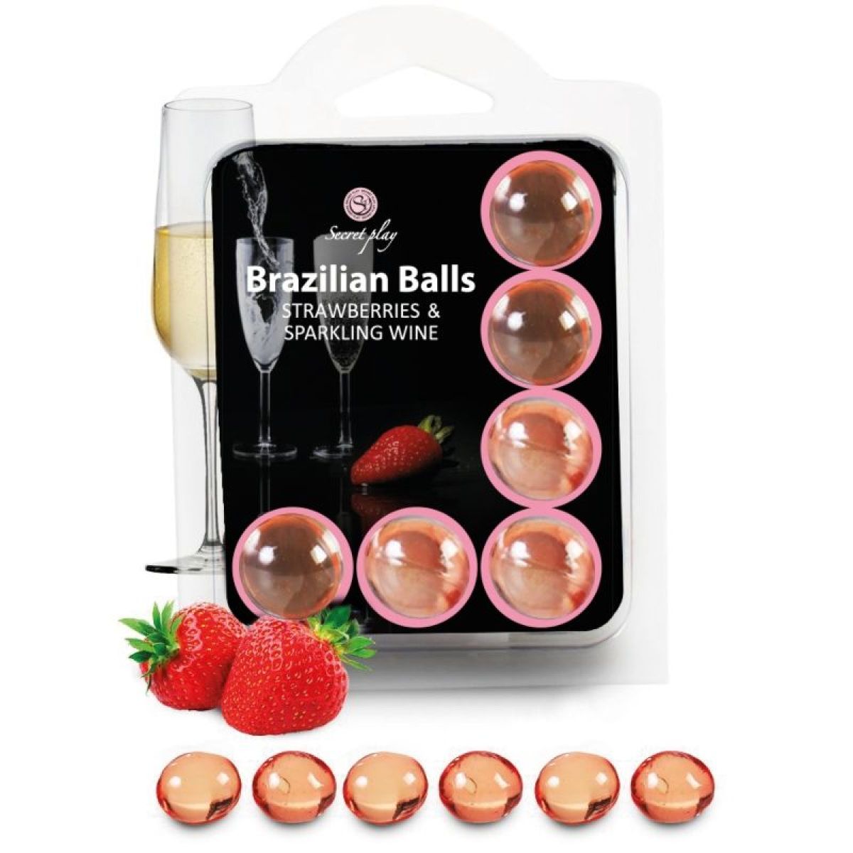 image Secretplay - Set 6 Boules Brésiliennes Fraises au Cava
