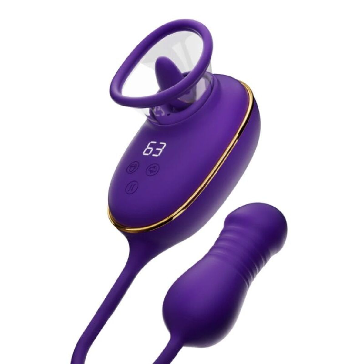 image Succion Clitoriale avec Effet de Léchage et Stimulateur Anal Violet