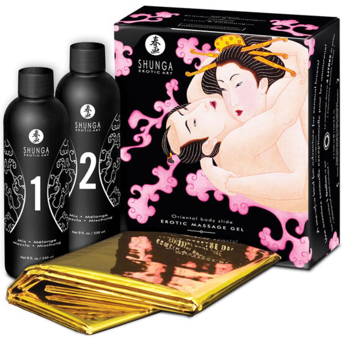 image Shunga - Gel de Massage Érotique Oriental Corps à Corps Fraises et Cava