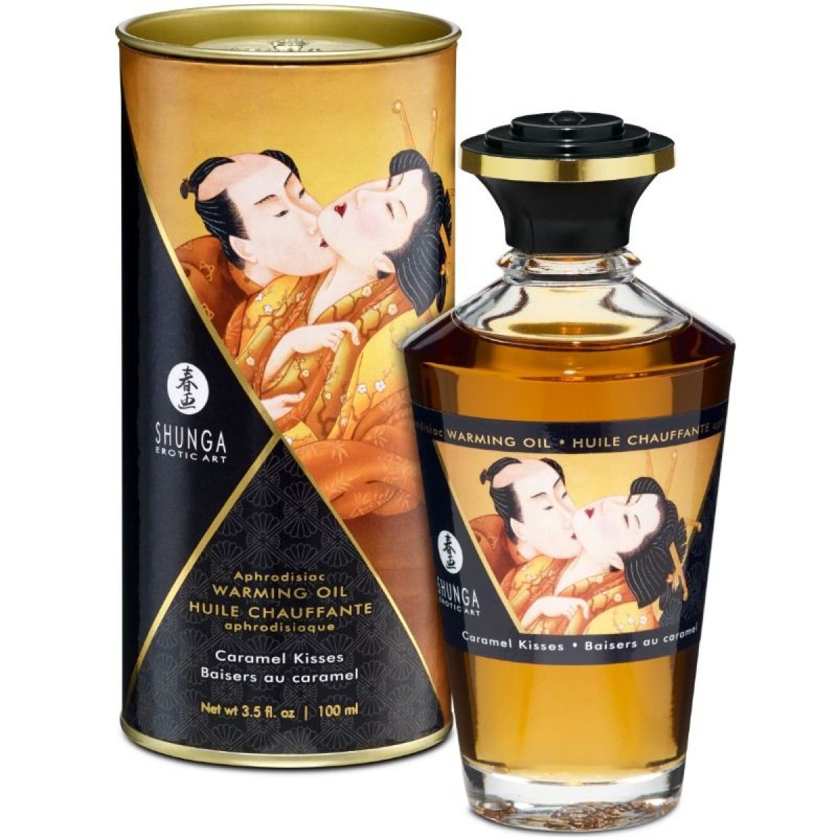 image Shunga - Huile de Massage à Effet Chaleur Saveur Caramel 100 Ml