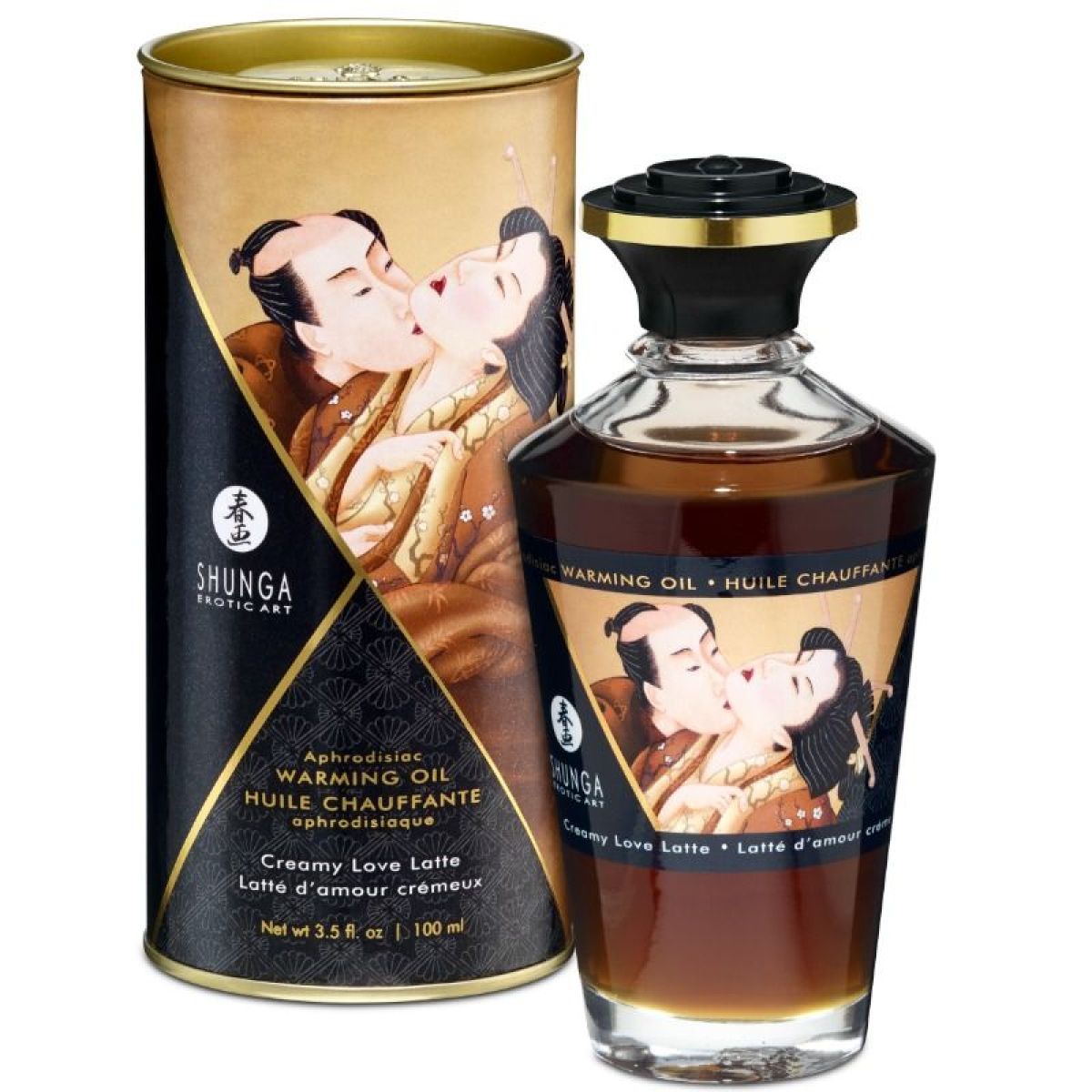 image Shunga - Huile de Massage à Effet Chaleur Saveur Creamy Love Latte 100 Ml