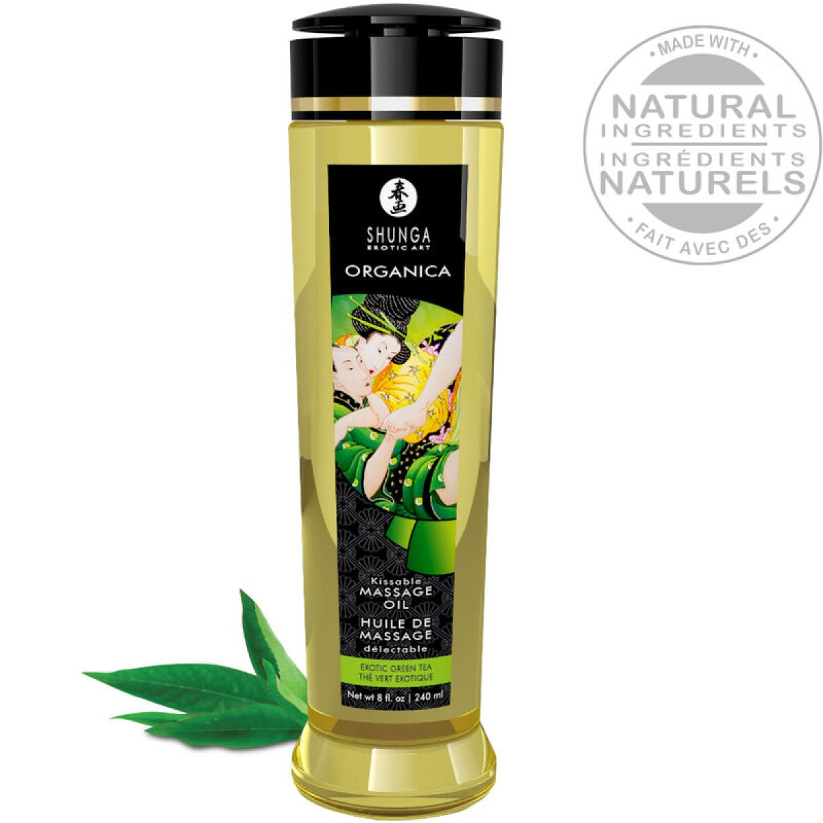 image Shunga - Huile de Massage Bio Thé Vert 240 Ml